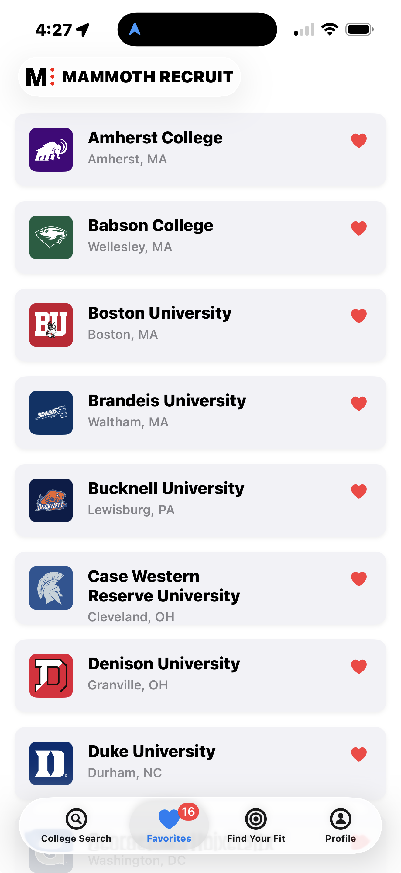 Save schools to your favorites